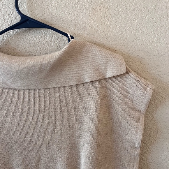 Pink Rose Cream V-Neck Sweater Top with Texture and Color NOWT - Picture 5 of 9